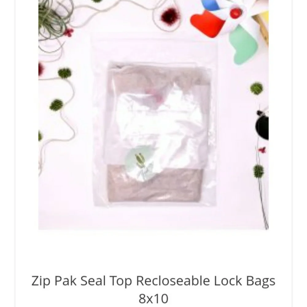 Zip-top Seal Resealable 8x10 bags